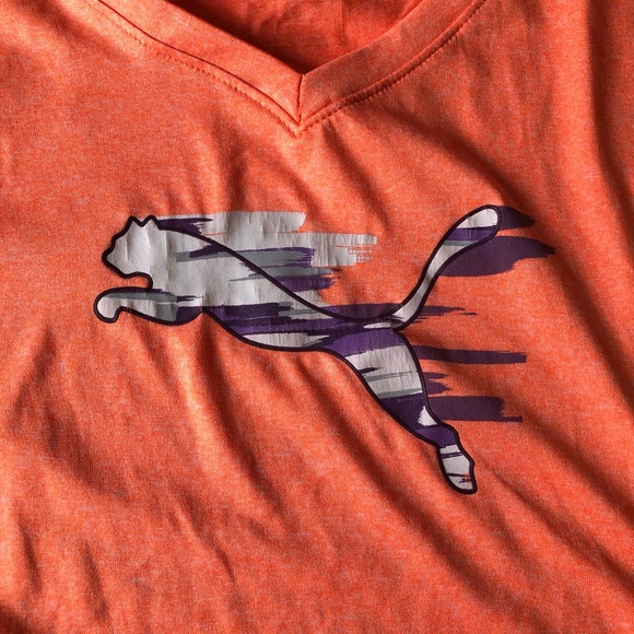 Puma Kids 12-13Y Orange Athletic Long-Sleeve Shirt - Picture 4 of 5